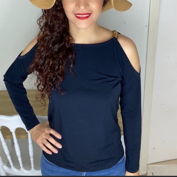 Michael Kors chain cold shoulder top - Picture 2 of 12